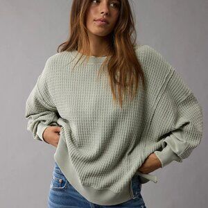 AE Big Hug Waffle Crew Neck Sweatshirt